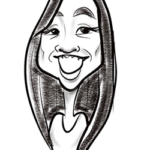 remote digital caricature black&white